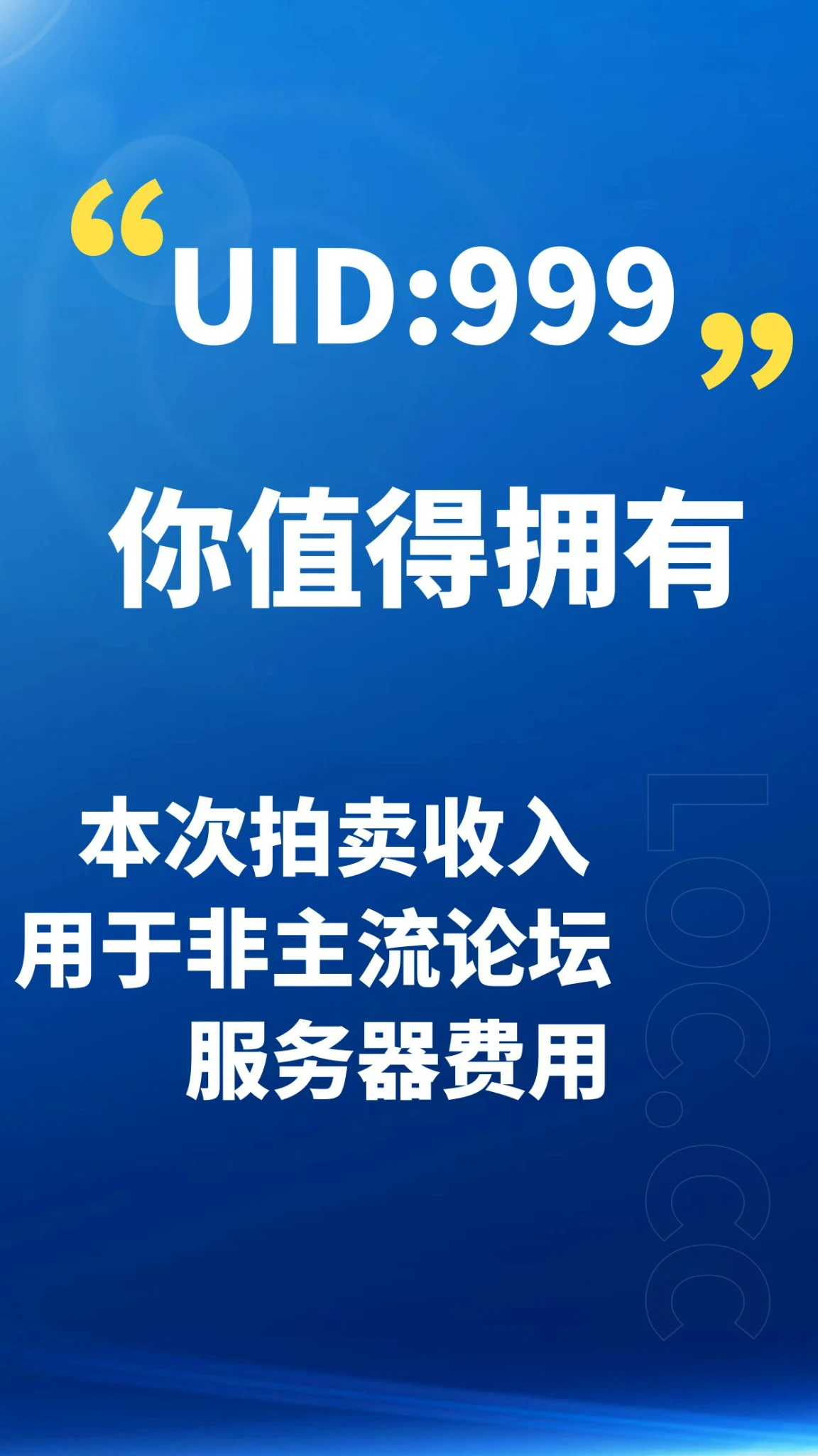 UID:999使用权拍卖