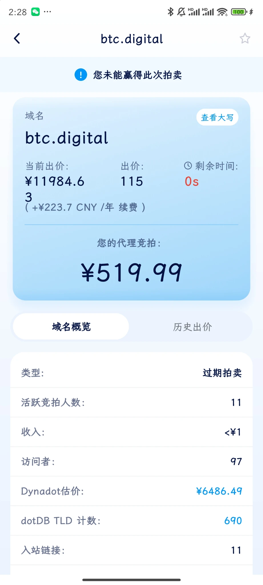 还好没继续出价