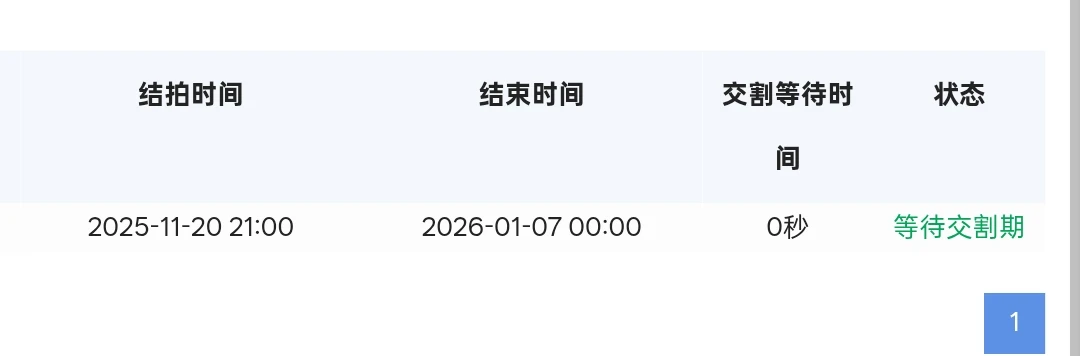 趣域预释放什么时候交割结束