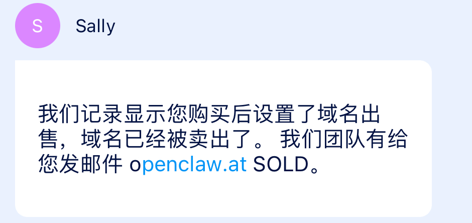 我还以为域名不见了 客服说卖了
