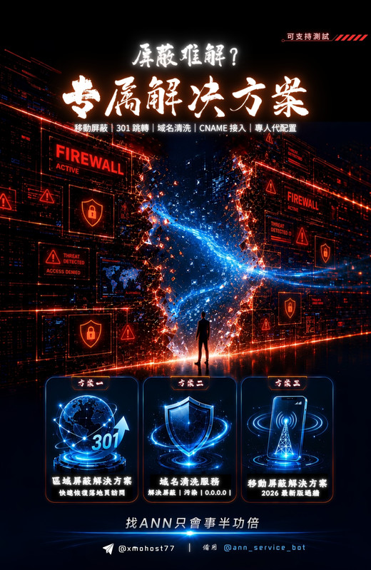 屏蔽難解？老打不開？歡迎試用