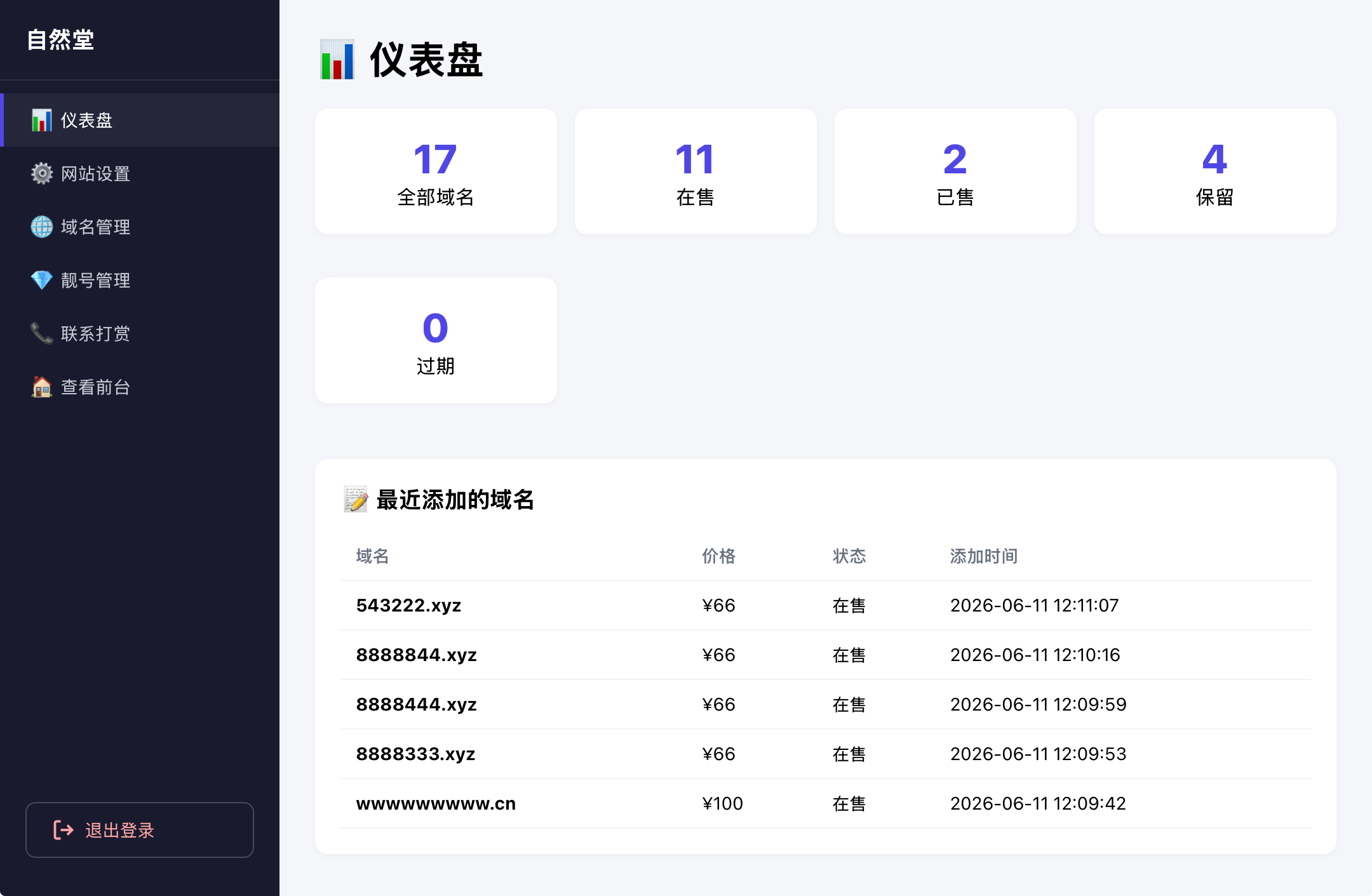 一款UI很简洁的米表系统
