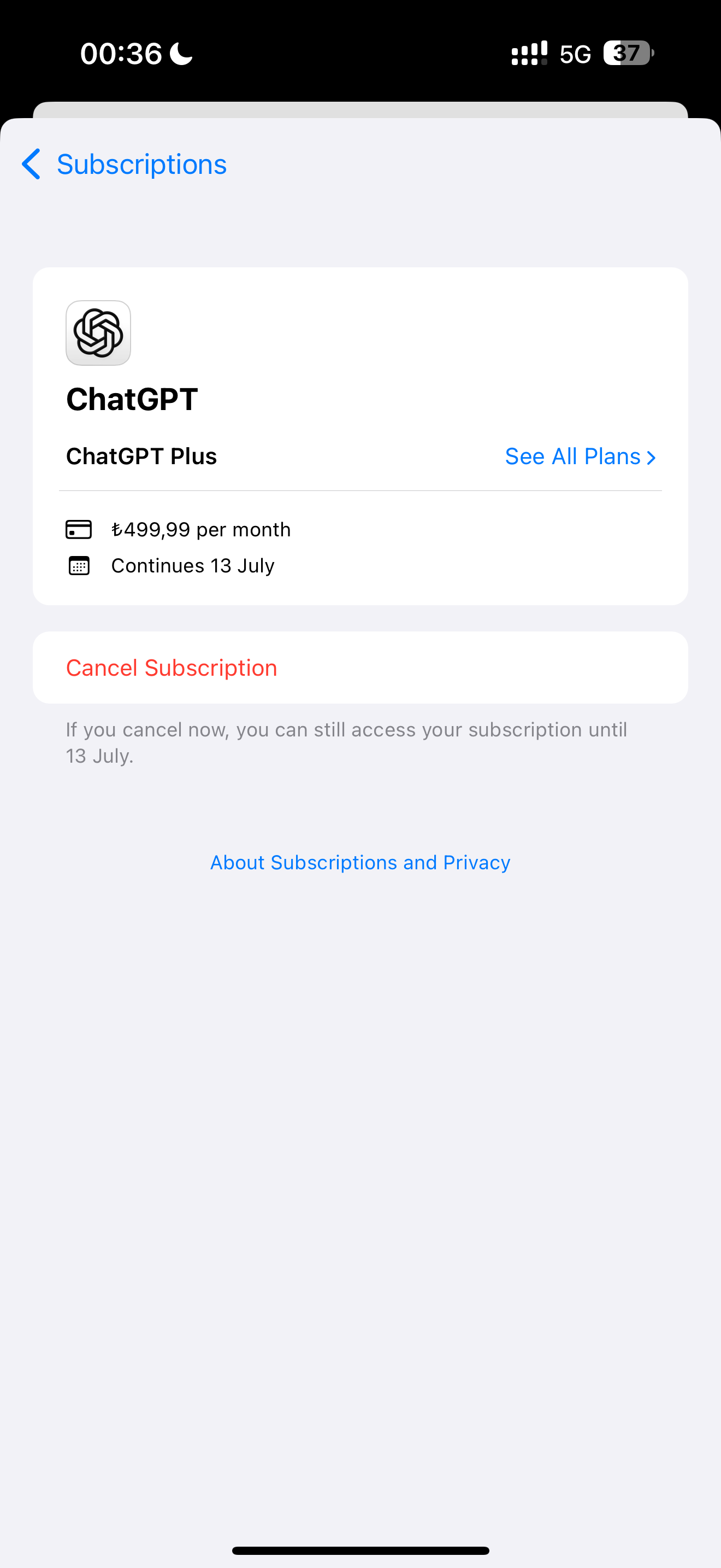 刚续费了 ChatGPT Plus土区，显示下个月还是 499🤔