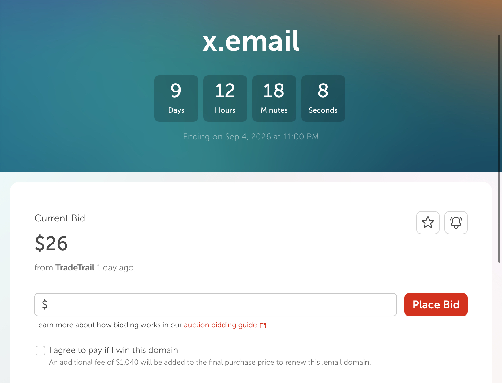 X.email在拍卖？