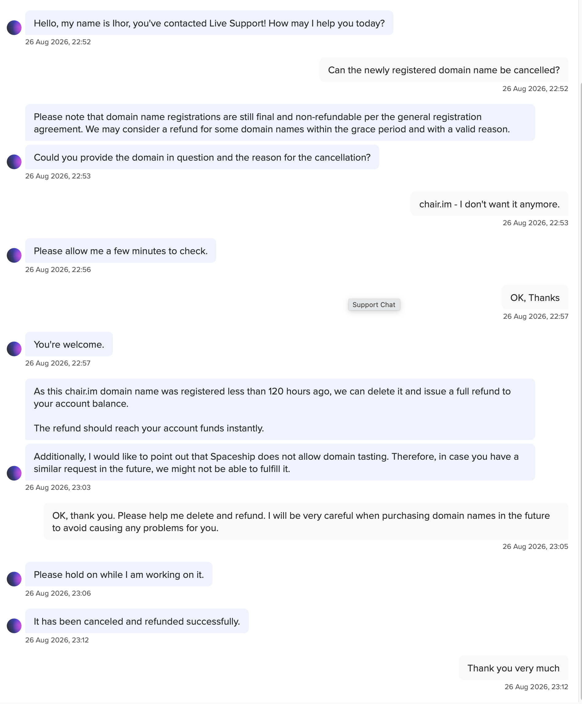 冲动下单chair.im，让Spaceship客服给我退了