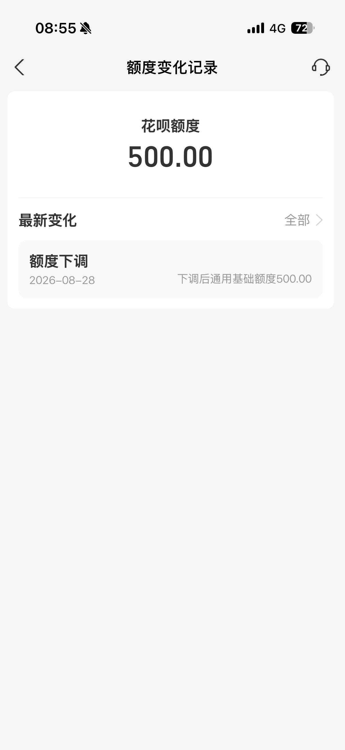 装逼过度 花呗被限额500元了