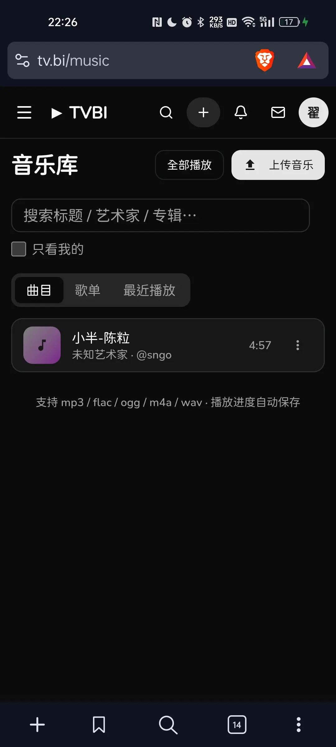 我已严肃加装音乐库
